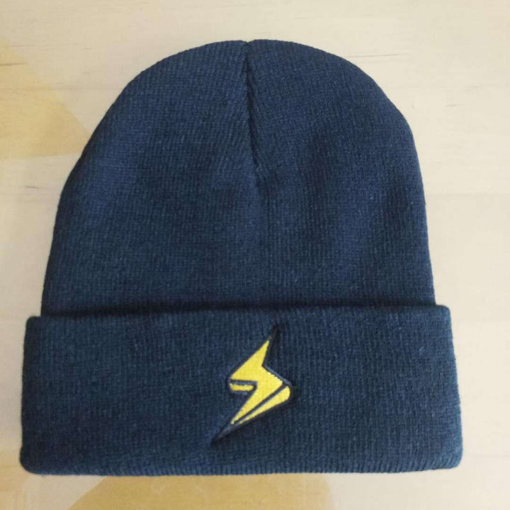 Lightning embroidery beanie