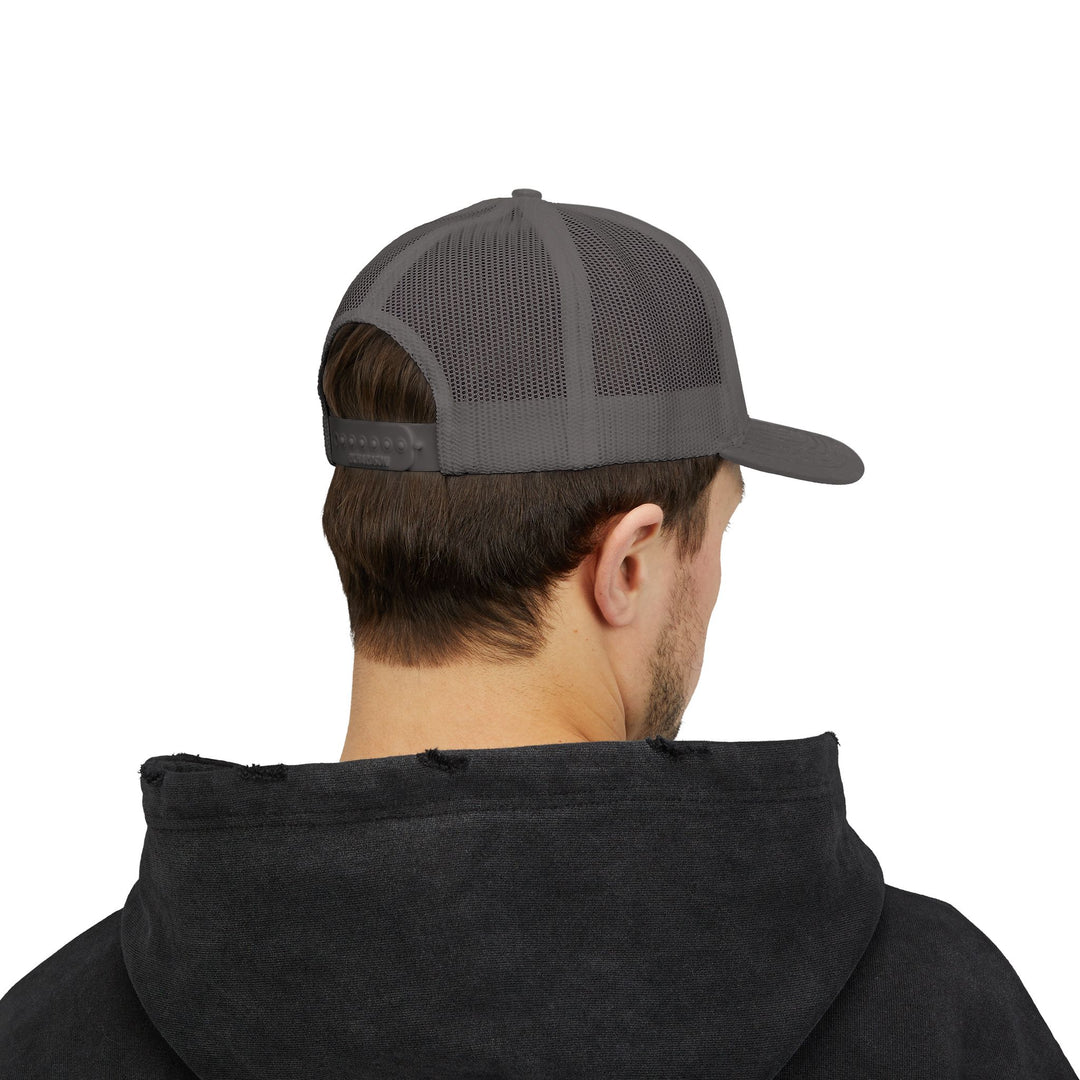 Trucker Cap — Blue Oxford Band Vintage Logo Snapback