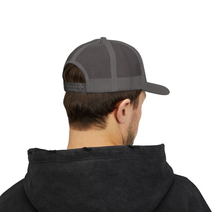 Trucker Cap — Blue Oxford Band Vintage Logo Snapback