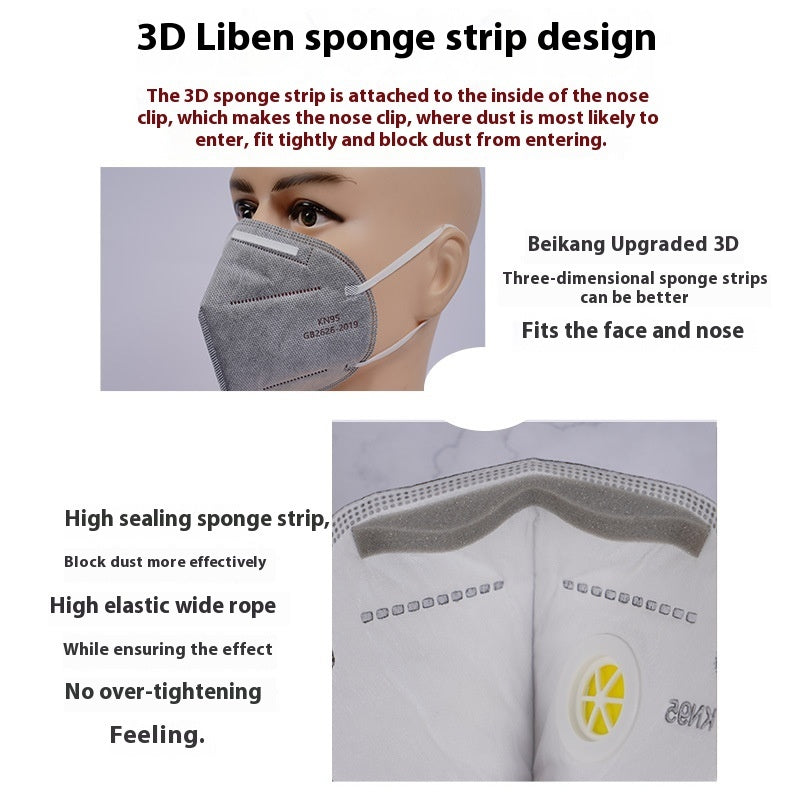 KN95 Dust Mask With Breathing Valve To Prevent Industrial Dust