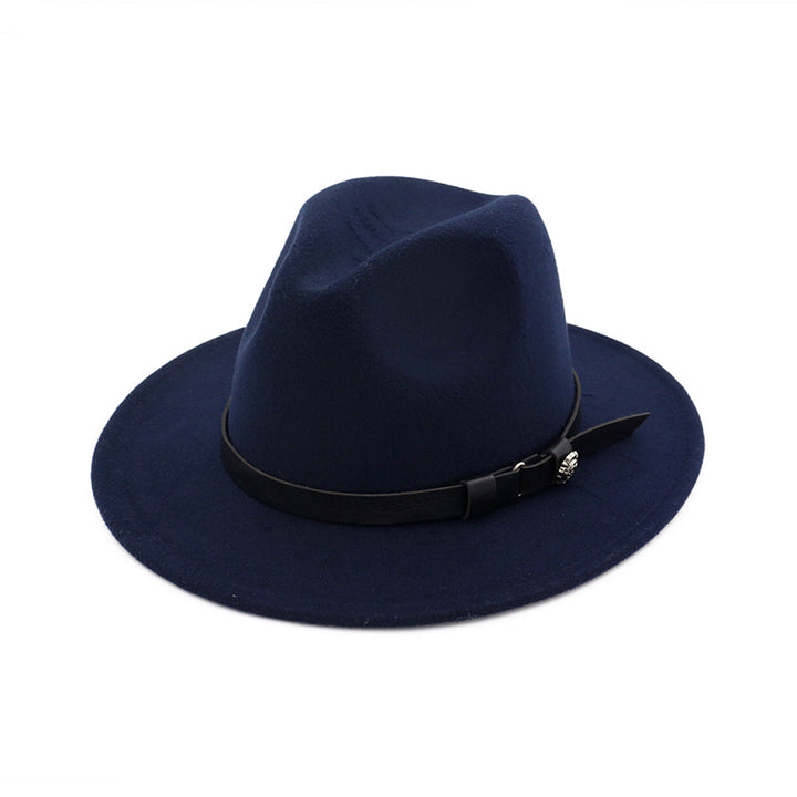 Jazz Flat Brim Felt Straight Brim Hat