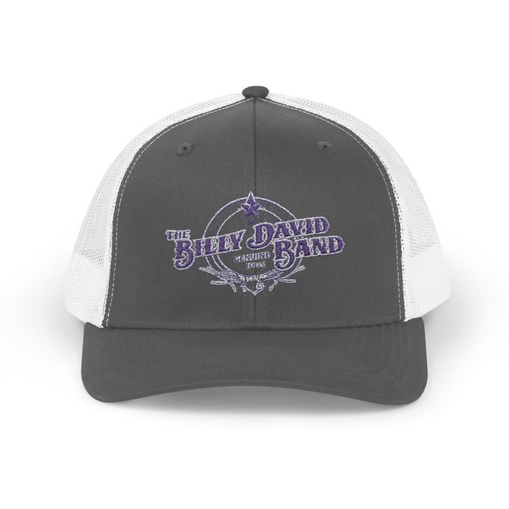 Trucker Cap — Blue Oxford Band Vintage Logo Snapback