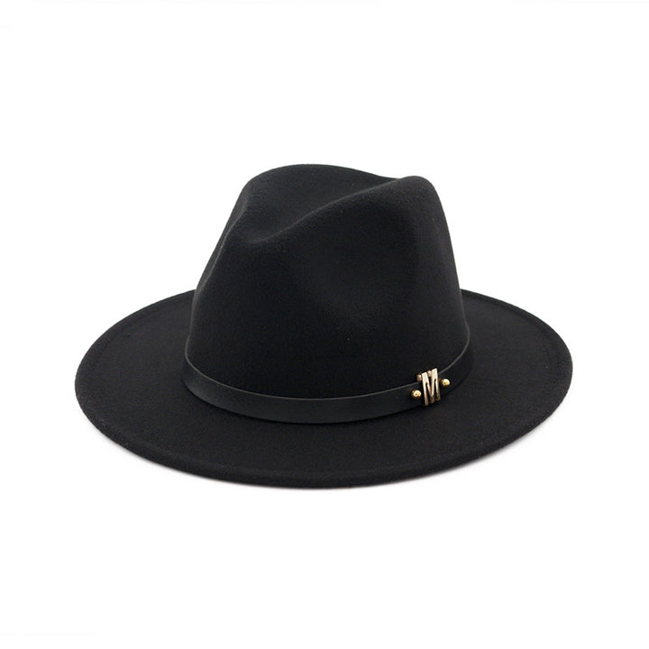 Women's flat brim woolen hat