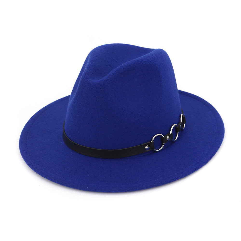 60cm Woolen Hat Gentleman Fedora Hat Flat Brim Big Brim Hat