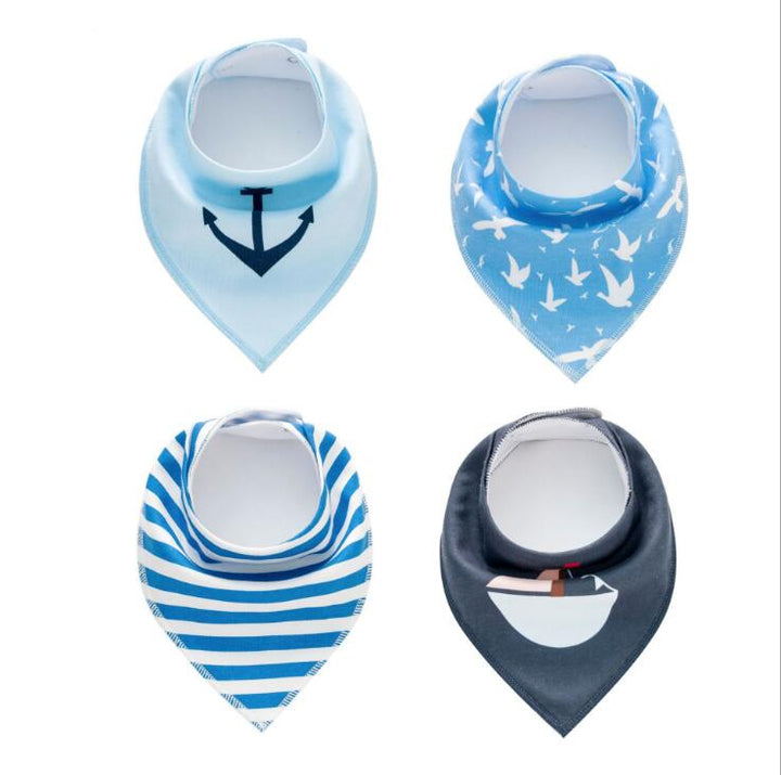 4pcs Lot Bibs Burp Cloth Print Arrow Wave Triangle Baby Bibs Cotton Bandana Accessories