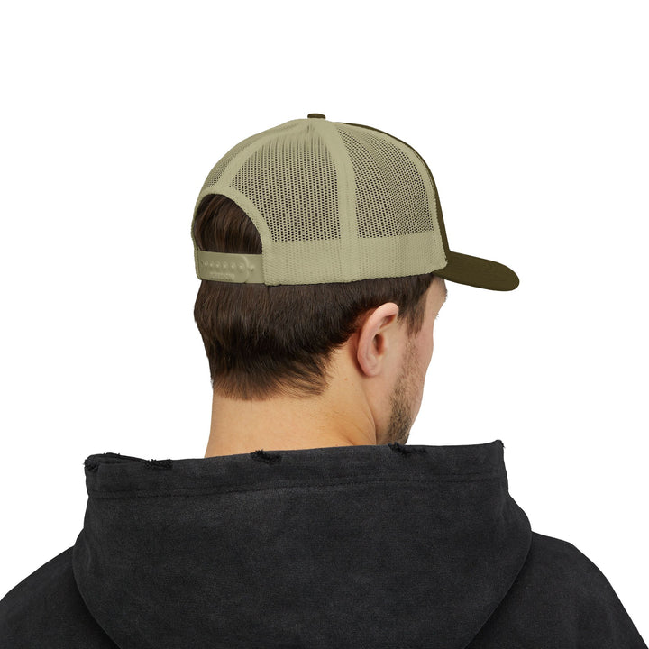 Trucker Cap — Blue Oxford Band Vintage Logo Snapback
