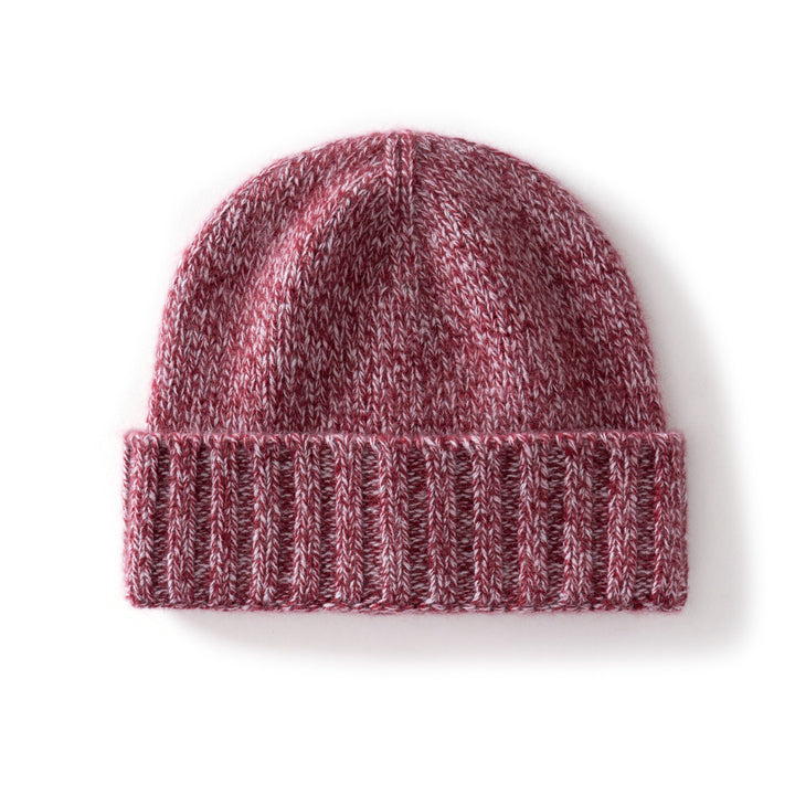 Cashmere Beanie Hat Thick Stripes Men And Women Knitted Flanging Beanie