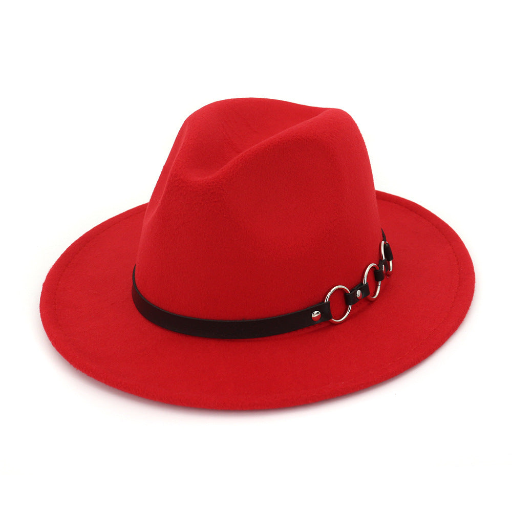 60cm Woolen Hat Gentleman Fedora Hat Flat Brim Big Brim Hat