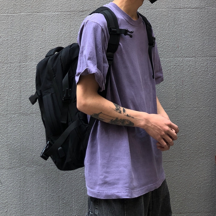 Vintage Purple Wash T Shirt Cotton