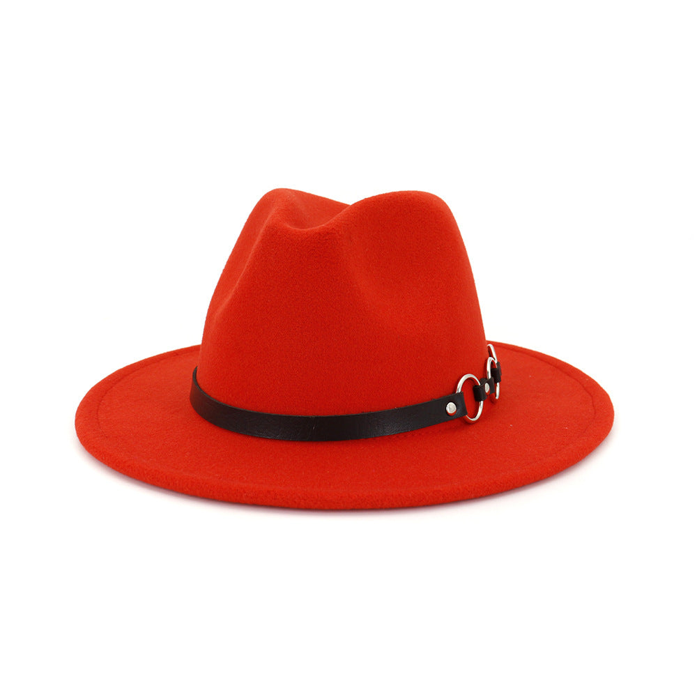 60cm Woolen Hat Gentleman Fedora Hat Flat Brim Big Brim Hat