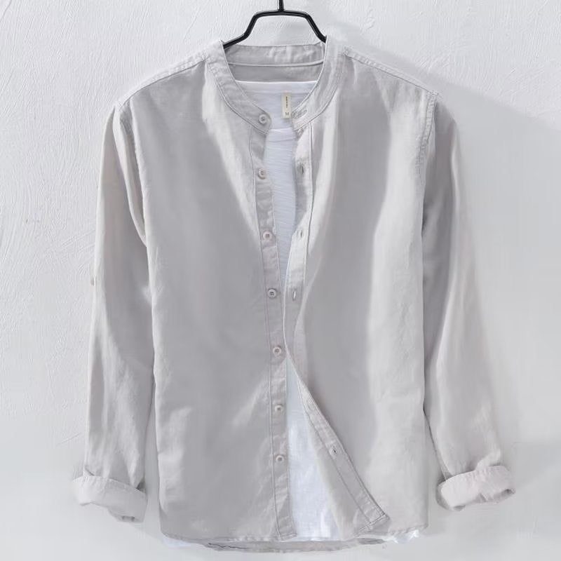 Loose Breathable Casual Long Sleeve Cotton Linen Shirt