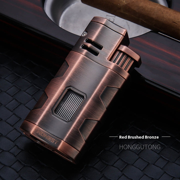 Sharp Cigar Drill Three Fire Windproof Blue Flame Lighter
