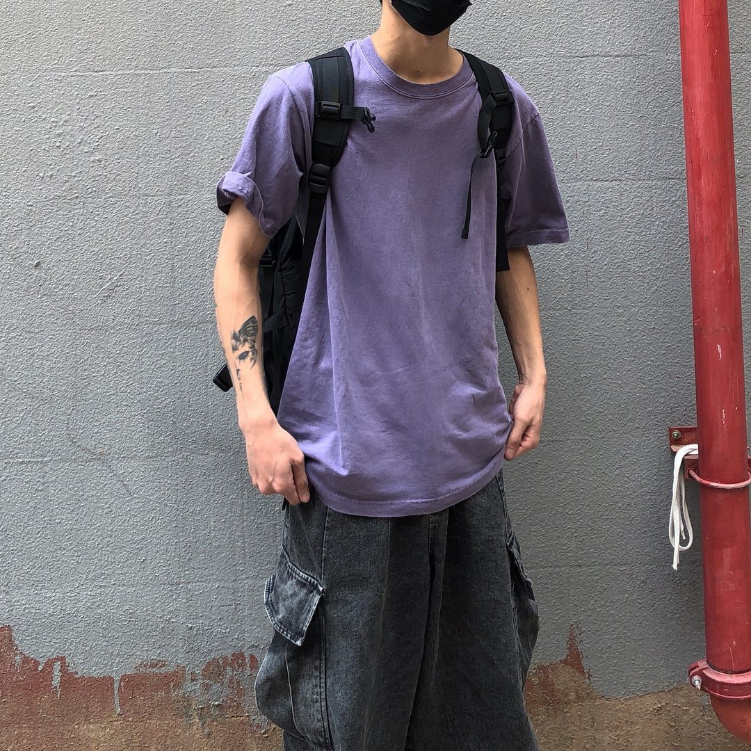 Vintage Purple Wash T Shirt Cotton