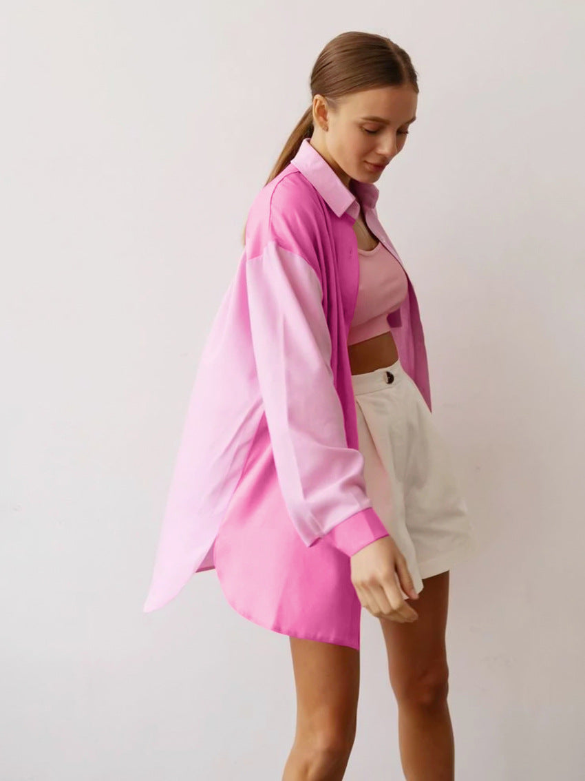 Women's Temperament Leisure Long Sleeve Cotton Linen Shirt