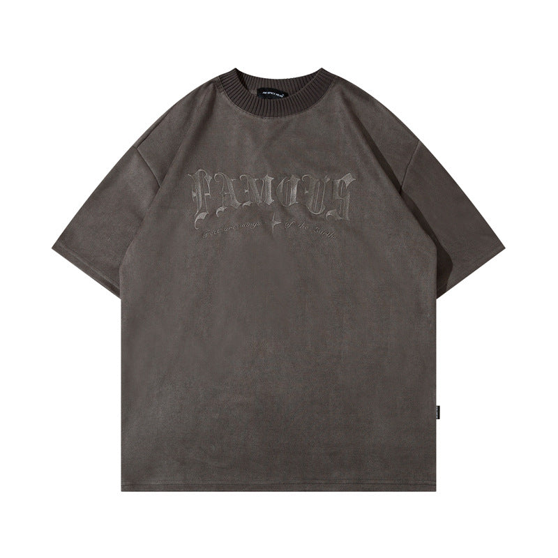 Men's Vintage Letter Embroidered T-shirt