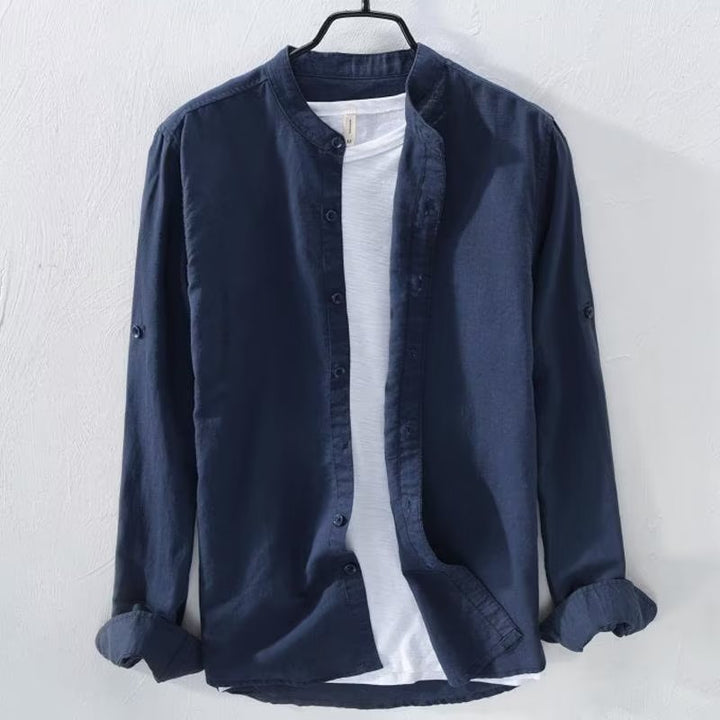 Loose Breathable Casual Long Sleeve Cotton Linen Shirt