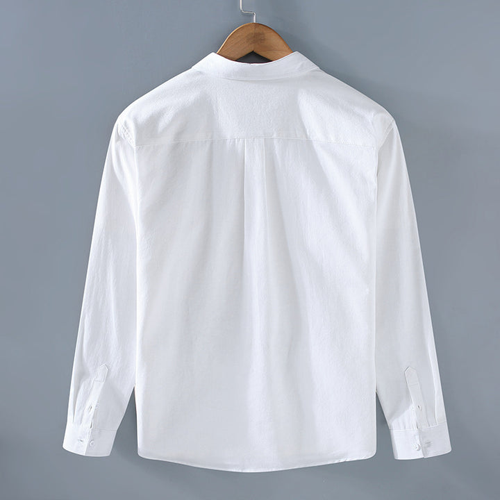 Pocket Pure Cotton Shirt Men's Long Sleeve Retro